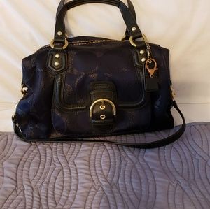 Coach navy blue satchel bag